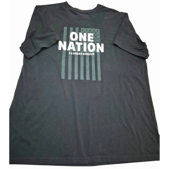 Under Armour Mens Black "One Nation" Graphic T-Shirt Loose Fit XL - Picture 1 of 9
